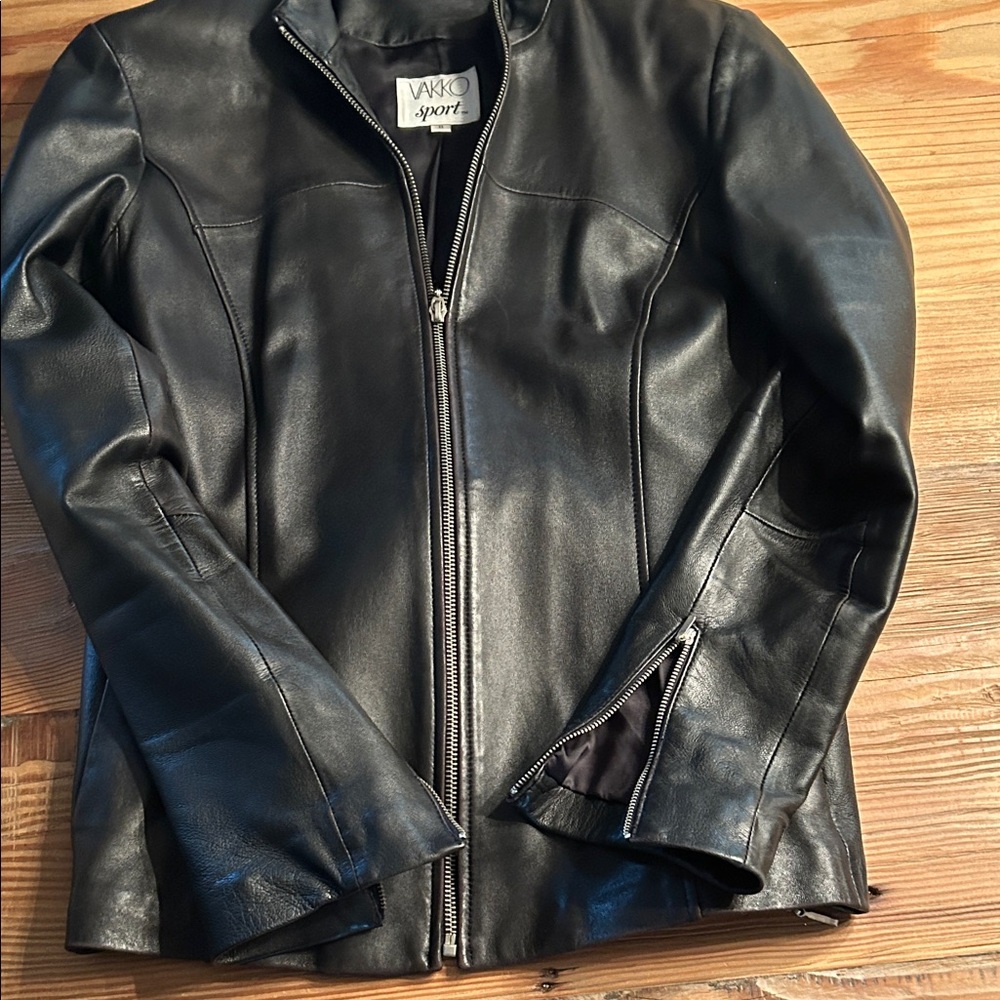 Vakko Sport Black Leather Jacket